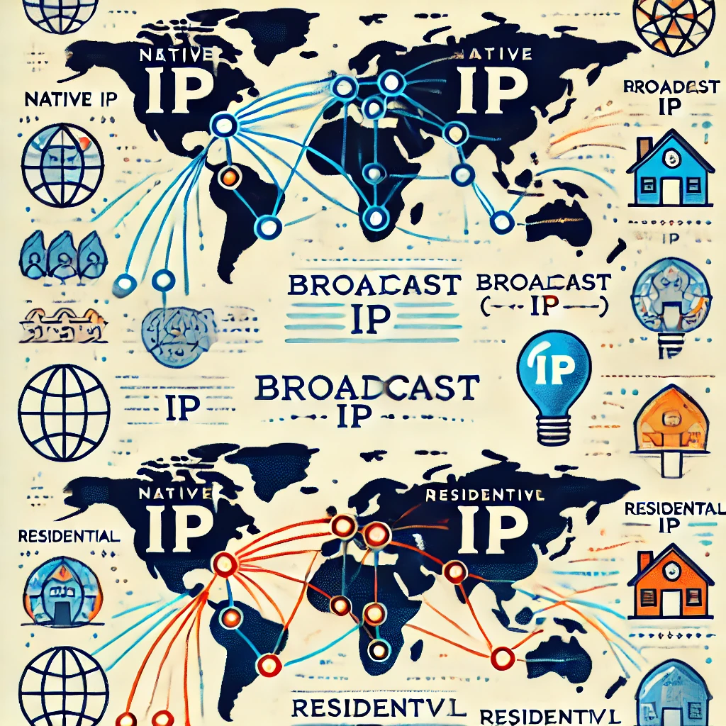 Understanding the Differences and Applications of Native IP, Broadcast IP, and Residential IP