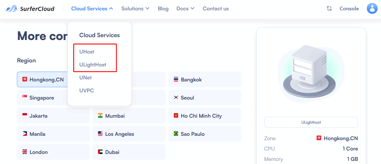 Choosing Between UHost and ULightHost: A Guide for SurferCloud Customers