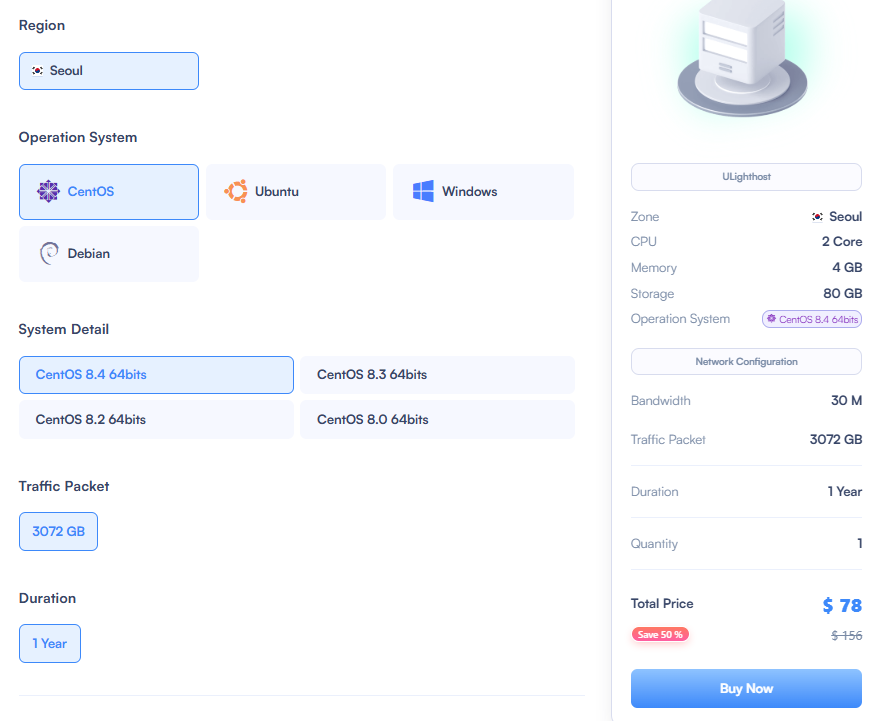 Seoul Black Friday VPS: Save 50%, 2C4G, 3072GB Traffic for $78/Year