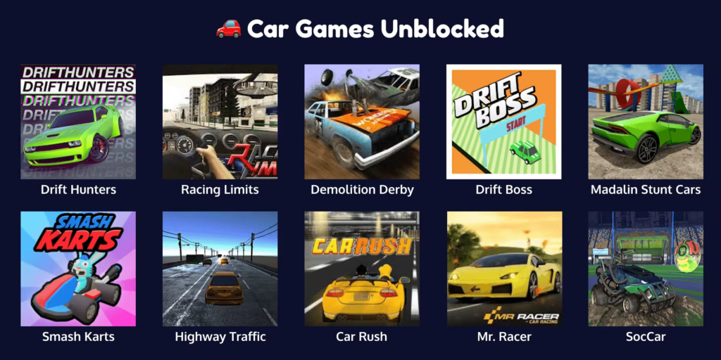 Top 10 Unblocked Car Games You Can Play Online in 2025