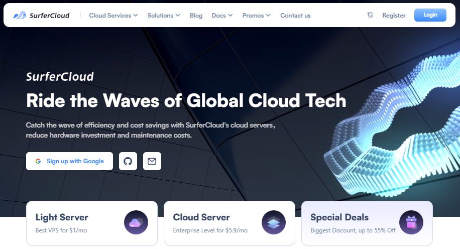 SurferCloud VPS Hosting in the Cloud: Cost Efficiency Server Plans