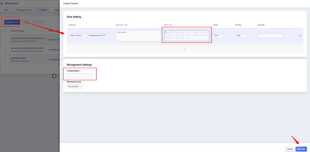 How to Open Port for ULightHost on SurferCloud Pannel