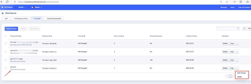 How to Open Port for ULightHost on SurferCloud Pannel