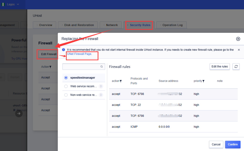 How to Open Port for UHost on SurferCloud Pannel